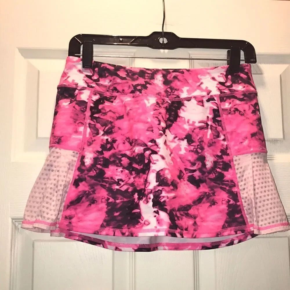 (5/$25) Z by Zella Pink & Black Mesh Trim Skort